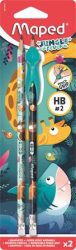 MAPED Grafitceruza radírral, HB, háromszögletű, ceruzafogóval, MAPED "Jungle Fever", kétféle minta MAPED Grafitceruza radírral, HB, háromszögletű, ceruzafogóval, MAPED "Jungle Fever", kétféle minta