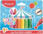  MAPED Zsírkréta, vastag, MAPED "Color'Peps MAXI Wax", 12 különböző szín