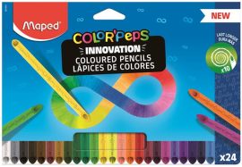 MAPED Színes ceruza készlet, háromszögletű, MAPED "Color'Peps INFINITY", 24 különböző szín