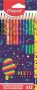   MAPED Színes ceruza készlet, háromszögletű, MAPED "Pixel Party", 12 különböző szín