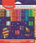   MAPED Színes ceruza készlet, háromszögletű, MAPED "Pixel Party", 24 különböző szín