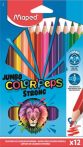   MAPED Színes ceruza készlet, háromszögletű, MAPED "Jumbo Color'Peps Strong", 12 különböző szín