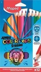 MAPED Színes ceruza készlet, háromszögletű, MAPED "Jumbo Color'Peps Strong", 12 különböző szín MAPED Színes ceruza készlet, háromszögletű, MAPED "Jumbo Color'Peps Strong", 12 különböző szín