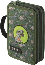 MAPED Tolltartó, töltött, 2 emeletes, cipzáras, MAPED, dinoszaurusz