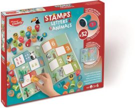 MAPED CREATIV Nyomdázó készlet, foglalkoztató füzettel, betűk és állatok, MAPED CREATIV "Stamps"