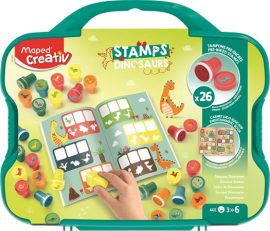 MAPED CREATIV Nyomdázó készlet, foglalkoztató füzettel, bőröndben, dínó, MAPED CREATIV "Stamps" MAPED CREATIV Nyomdázó készlet, foglalkoztató füzettel, bőröndben, dínó, MAPED CREATIV "Stamps"