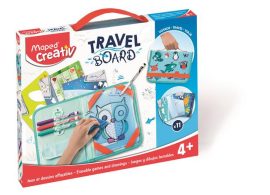MAPED CREATIV Kreatív készségfejlesztő tábla, átlátszó, törölhető, utazótáskával, MAPED CREATIV, "Travel Board", állati móka
