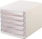 HELIT Irattároló, műanyag, 5 fiókos, HELIT, fehér/áttetsző HELIT Irattároló, műanyag, 5 fiókos, HELIT, fehér/áttetsző