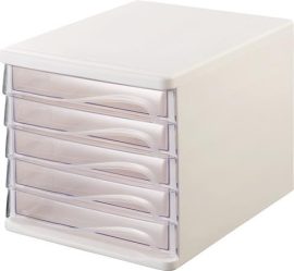 HELIT Irattároló, műanyag, 5 fiókos, HELIT, fehér/áttetsző HELIT Irattároló, műanyag, 5 fiókos, HELIT, fehér/áttetsző