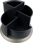 HELIT Írószertartó, forgatható, HELIT "Silver", fekete-ezüst HELIT Írószertartó, forgatható, HELIT "Silver", fekete-ezüst
