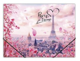 PANTA PLAST Gumis mappa, 15 mm, PP, A4, PANTA PLAST "Take me to Paris"