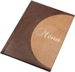 PANTA PLAST Étlaptartó, A4, bőrhatású, PANTA PLAST "Félkör Menu", sötétbarna-világos barna PANTA PLAST Étlaptartó, A4, bőrhatású, PANTA PLAST "Félkör Menu", sötétbarna-világos barna