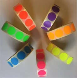 . Etikett, 20 mm kör, 1000 etikett/tekercs, citromsárga