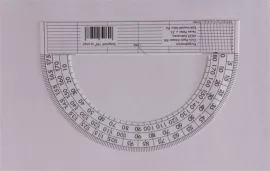 . Szögmérő, papír, 180 fokos