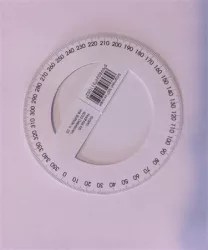 . Szögmérő, papír, 360 fokos