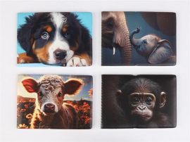 . Diák- és igazolványtartó, fekvő, 6 betét lappal, mintás PVC, "Többlapos", állatok . Diák- és igazolványtartó, fekvő, 6 betét lappal, mintás PVC, "Többlapos", állatok