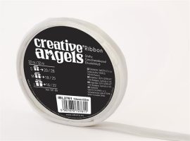 . Szatén szalag, 12 mm x 32 m, ezüst . Szatén szalag, 12 mm x 32 m, ezüst