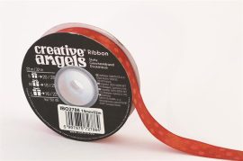 . Szatén szalag, 15 mm x 22 m, piros vegyes pöttyökkel . Szatén szalag, 15 mm x 22 m, piros vegyes pöttyökkel