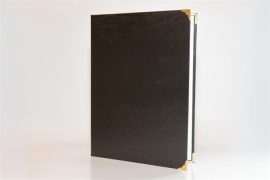 . Oklevéltartó, A4, exkluzív, műbőr, 4 fém sarokkal, fekete . Oklevéltartó, A4, exkluzív, műbőr, 4 fém sarokkal, fekete