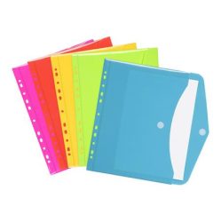 VIQUEL Irattartó tasak, A4, PP, patentos, VIQUEL "Happy Fluo", vegyes VIQUEL Irattartó tasak, A4, PP, patentos, VIQUEL "Happy Fluo", vegyes