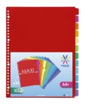 VIQUEL Regiszter, műanyag, A4 Maxi, 12 részes, VIQUEL VIQUEL Regiszter, műanyag, A4 Maxi, 12 részes, VIQUEL