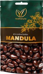 REAL NATURE Mandula, 75 g, REAL NATURE, étcsokoládés
