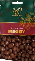 REAL NATURE Aszalt meggy, 75 g, REAL NATURE, étcsokoládés REAL NATURE Aszalt meggy, 75 g, REAL NATURE, étcsokoládés