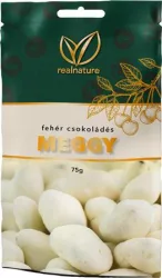 REAL NATURE Aszalt meggy, 75 g, REAL NATURE, fehércsokoládés