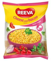 REEVA Instant tésztaleves, 60 g, REEVA, sajtos-baconos íz