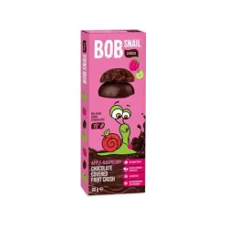 BOB SNAIL Gyümölcs snack, 30 g, BOB SNAIL, alma-málna étcsokoládéban