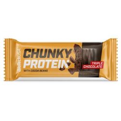BIOTECH USA Fehérjeszelet, gluténmentes, 50g, BIOTECH USA "Chunky Protein Bar", Triple Chocolate