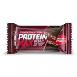 BIOTECH USA Fehérjeszelet, gluténmentes, 45g, BIOTECH USA "Protein Max", eper