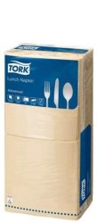TORK Szalvéta, 1/4 hajtogatott, 2 rétegű, 33x33 cm, Advanced, TORK "Lunch", homokszín