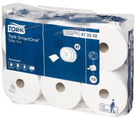 TORK Toalettpapír, T8 rendszer, 2 rétegű, 19,9 cm átmérő, TORK "SmartOne", fehér