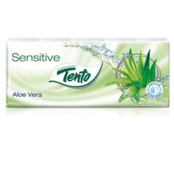 TENTO Papír zsebkendő, 3 rétegű, 10x10 db, TENTO "Family", aloe vera TENTO Papír zsebkendő, 3 rétegű, 10x10 db, TENTO "Family", aloe vera