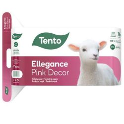 TENTO Toalettpapír, 3 rétegű, kistekercses, 16 tekercs, TENTO "Ellegance Pink Decor", fehér TENTO Toalettpapír, 3 rétegű, kistekercses, 16 tekercs, TENTO "Ellegance Pink Decor", fehér