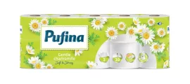 PUFINA Toalettpapír, 3 rétegű, kistekercses, 10 tekercs, PUFINA "Chamomile", kamilla illattal