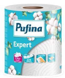 PUFINA Háztartási papírtörlő, 3 rétegű, 225 lap, 1 tekercses, PUFINA "Expert" PUFINA Háztartási papírtörlő, 3 rétegű, 225 lap, 1 tekercses, PUFINA "Expert"
