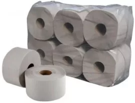 . Toalettpapír, 1 rétegű, nagytekercses, 130 m, 19 cm átmérő, "Vella", natúr