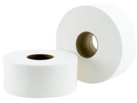 . Toalettpapír, 2 rétegű, nagytekercses, 100 méter, 19 cm átmérő, hófehér . Toalettpapír, 2 rétegű, nagytekercses, 100 méter, 19 cm átmérő, hófehér