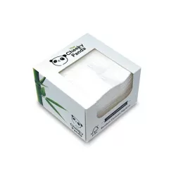 CHEEKY PANDA Koktélszalvéta, bambusz, 1/4 hajtogatott, 2 rétegű, 25x25 cm, 100 db, CHEEKY PANDA, fehér