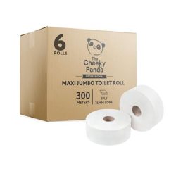 CHEEKY PANDA Toalettpapír, bambusz, 2 rétegű, nagytekercses, 24,2 cm átmérő, 300 m/tekercs, 6 tekercs, CHEEKY PANDA, fehér CHEEKY PANDA Toalettpapír, bambusz, 2 rétegű, nagytekercses, 24,2 cm átmérő, 300 m/tekercs, 6 tekercs, CHEEKY PANDA, fehér