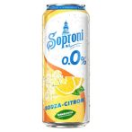 SOPRONI Alkoholmentes sör, 0,5 l, dobozos, SOPRONI "0.0%", bodza-citrom SOPRONI Alkoholmentes sör, 0,5 l, dobozos, SOPRONI "0.0%", bodza-citrom
