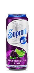 SOPRONI Alkoholmentes sör, 0,5 l, dobozos, SOPRONI "0.0%", feketeribizli-lime SOPRONI Alkoholmentes sör, 0,5 l, dobozos, SOPRONI "0.0%", feketeribizli-lime
