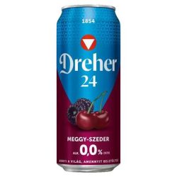 DREHER Alkoholmentes sör, 0,5 l, dobozos, DREHER "24", meggy-szeder DREHER Alkoholmentes sör, 0,5 l, dobozos, DREHER "24", meggy-szeder