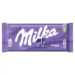 MILKA Táblás csokoládé, 90 g, MILKA, alpesi tej
