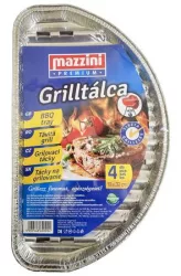 MAZZINI Grilltálca, 19x32 cm, félkör alakú, 4 db, MAZZINI "Premium"