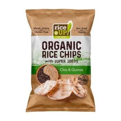 RICE UP Barnarizs chips, 25 g, RICE UP "Bio", chia maggal és quinoával RICE UP Barnarizs chips, 25 g, RICE UP "Bio", chia maggal és quinoával