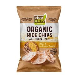 RICE UP Barnarizs chips, 25 g, RICE UP "Bio", kölessel és napraforgóval