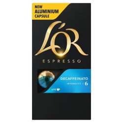 JACOBS DOUWE EGBERTS Kávékapszula, Nespresso® kompatibilis, 10 db, koffeinmentes, JACOBS DOUWE EGBERTS "L'OR Decaffeinato" JACOBS DOUWE EGBERTS Kávékapszula, Nespresso® kompatibilis, 10 db, koffeinmentes, JACOBS DOUWE EGBERTS "L'OR Decaffeinato"